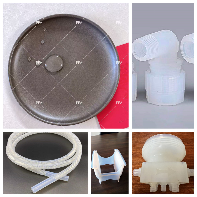 Fluoropolymer PFA Resin 35 MPa Kekuatan tarik Virgin PFA Pellet Untuk cetakan